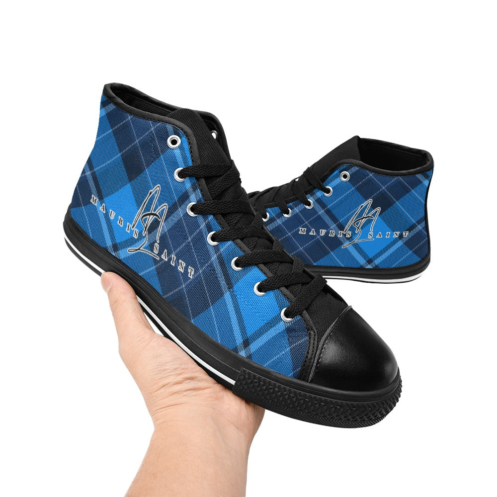 BLUE PLAID - CANVAS WOMEN'S SHOES ⭐⭐⭐⭐⭐