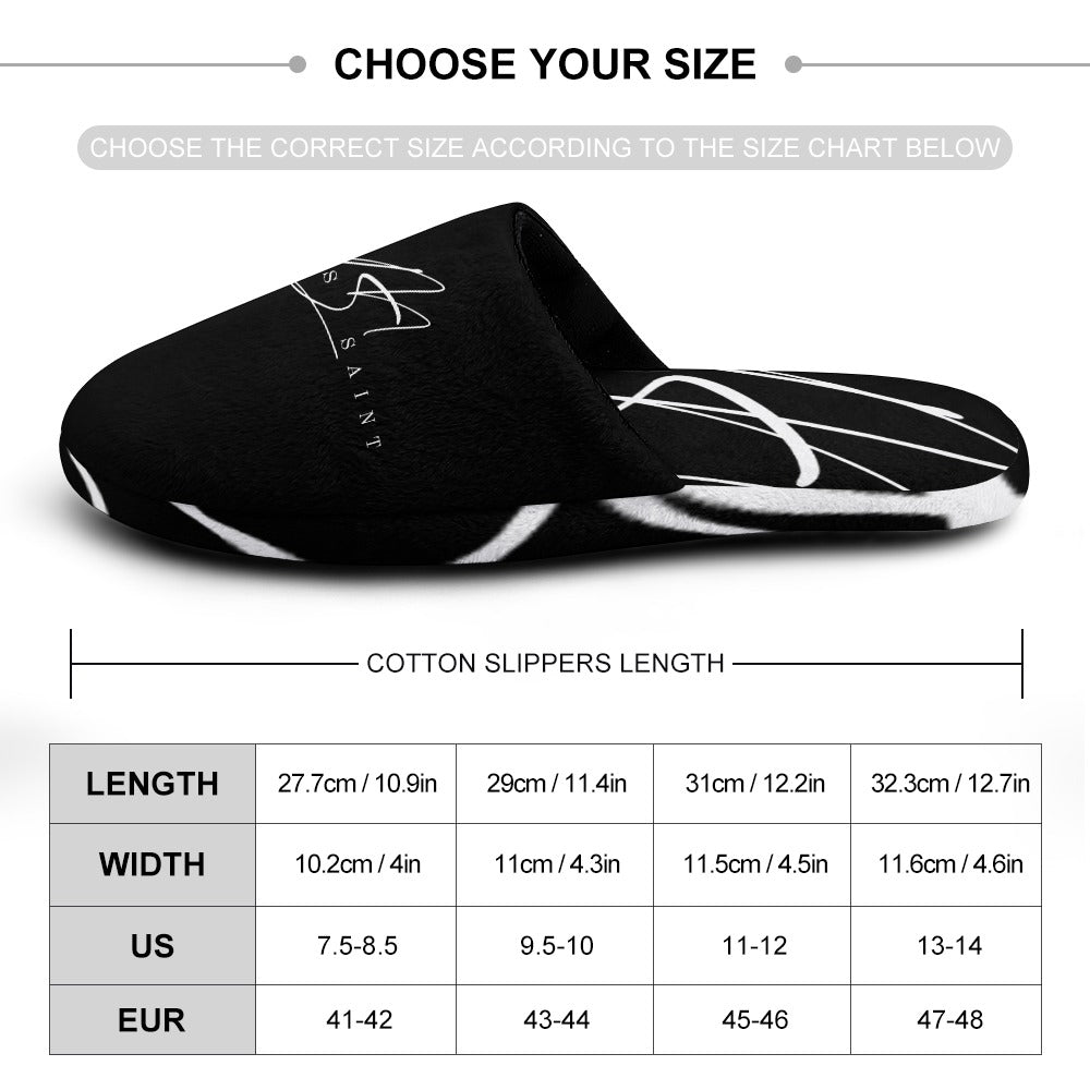 MAURISSAINT - BLACK & WHITE - HOME PLUSH SLIPPERS ⭐⭐⭐⭐⭐