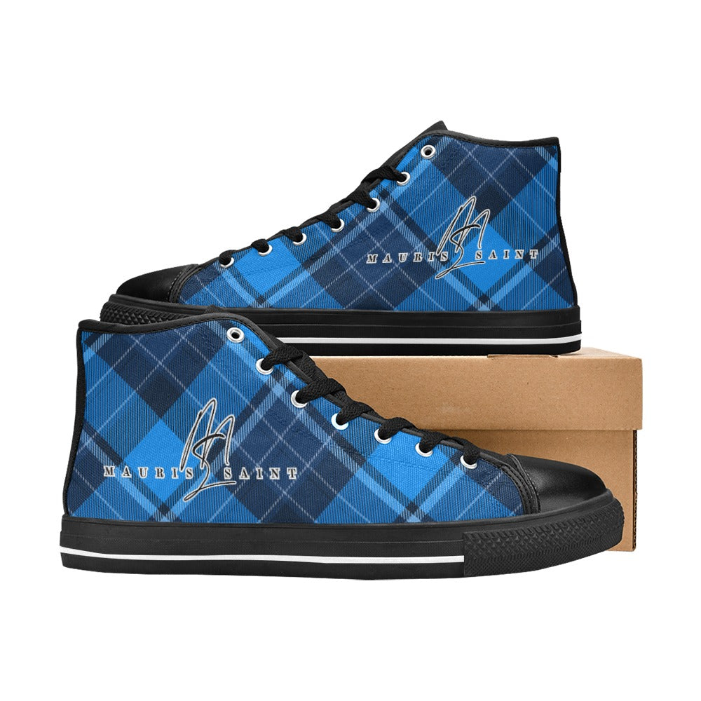 BLUE PLAID - CANVAS WOMEN'S SHOES ⭐⭐⭐⭐⭐