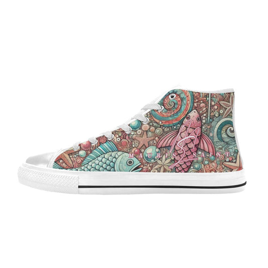 MAURISSAINT PINK FISH - HIGHTOP KIDS' SHOES ⭐⭐⭐⭐⭐