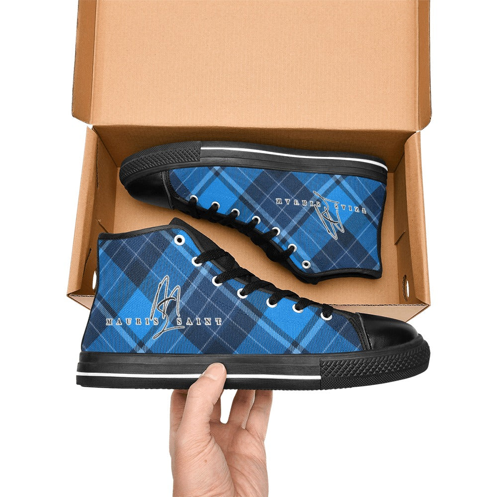 BLUE PLAID - CANVAS WOMEN'S SHOES ⭐⭐⭐⭐⭐