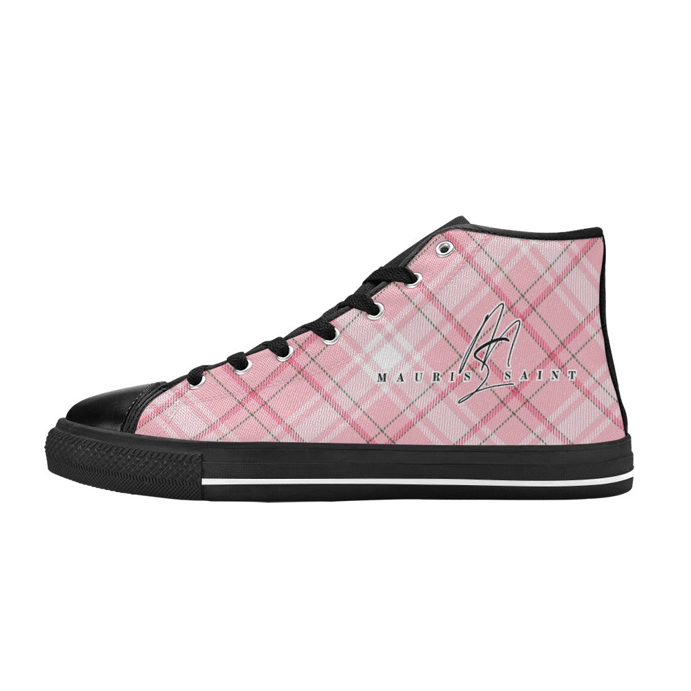 Women’s top Plaid High Top Canvas Shoes