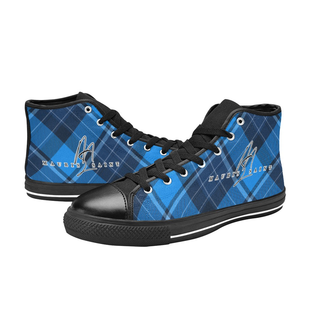 BLUE PLAID - CANVAS WOMEN'S SHOES ⭐⭐⭐⭐⭐