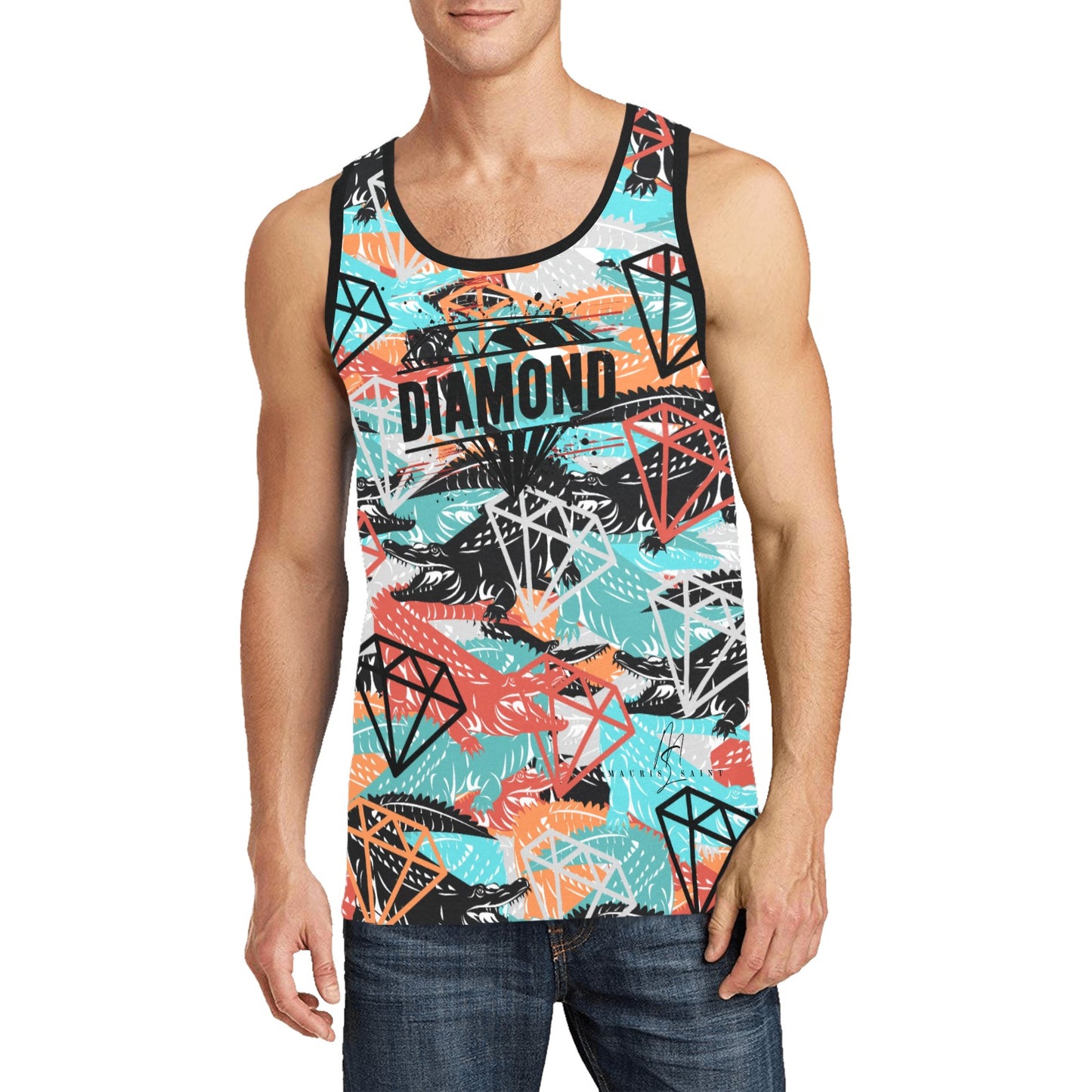 MAURISSAINT DIAMOND'S - Diamond/Croc Pattern - Men's All Over Print Tank Top ⭐⭐⭐⭐⭐