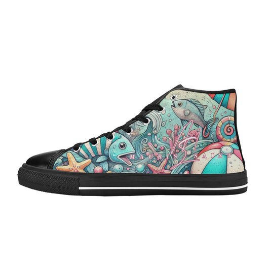 MAURISSAINT BLUE FISH - HIGHTOP KIDS' SHOES ⭐⭐⭐⭐⭐