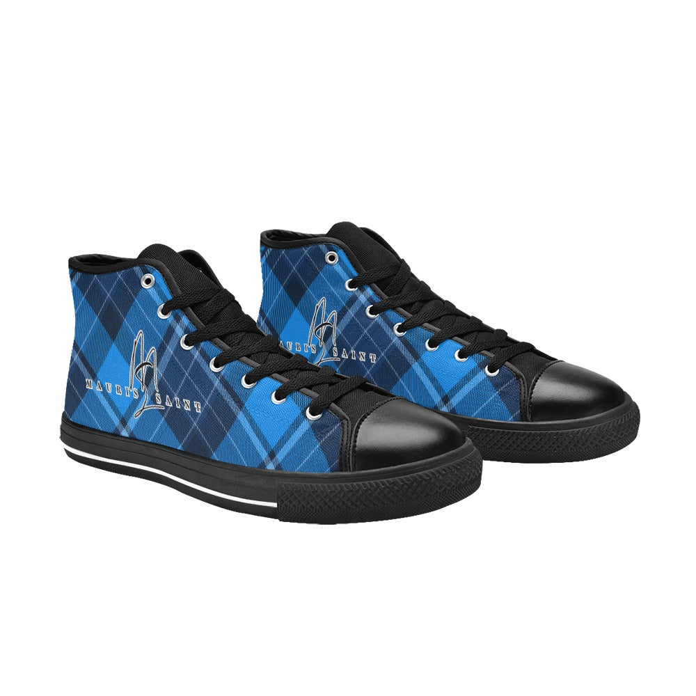 BLUE PLAID - CANVAS WOMEN'S SHOES ⭐⭐⭐⭐⭐