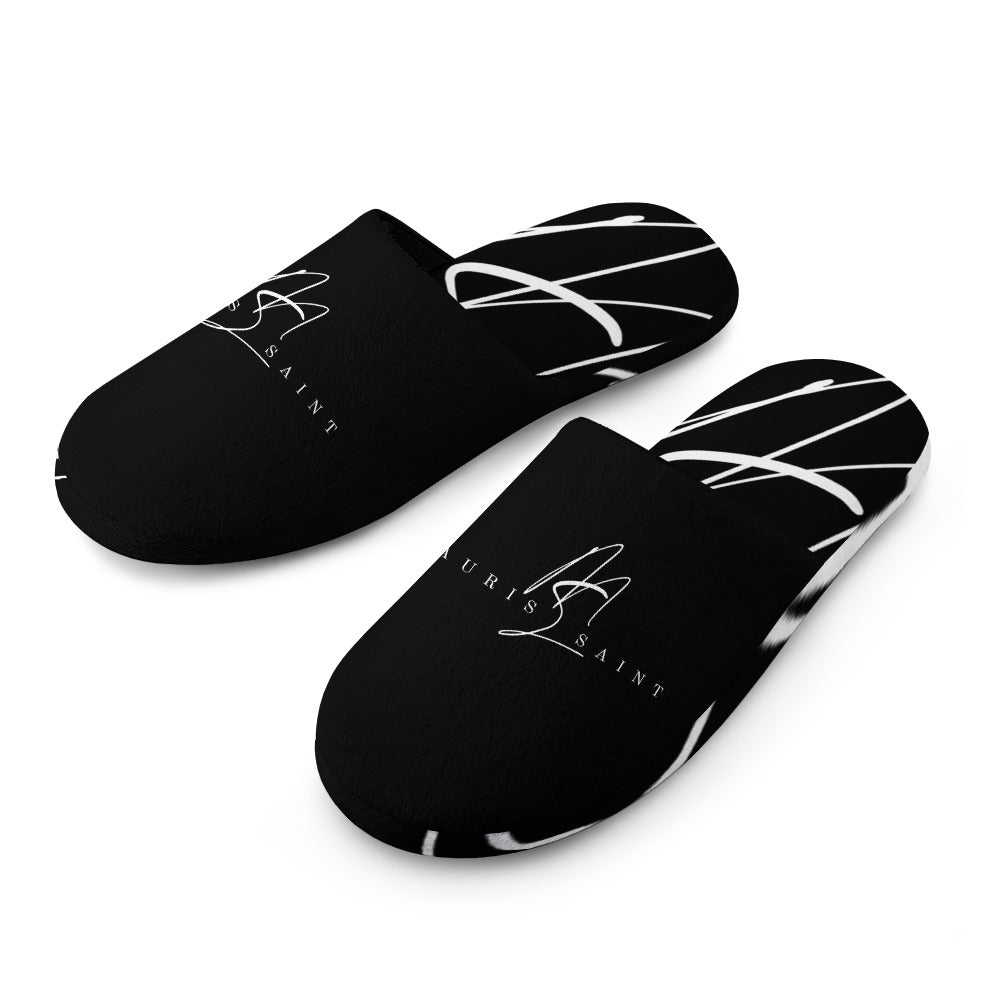 MAURISSAINT - BLACK & WHITE - HOME PLUSH SLIPPERS ⭐⭐⭐⭐⭐