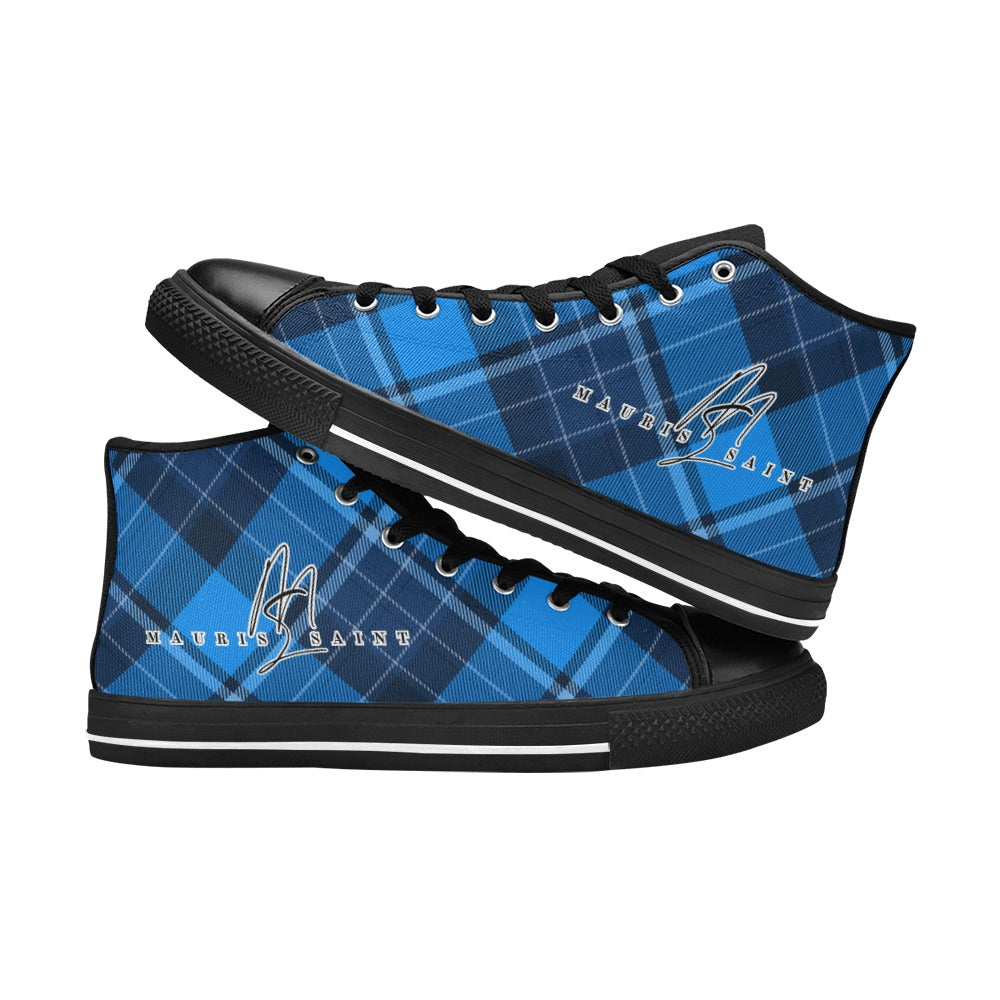 BLUE PLAID - CANVAS WOMEN'S SHOES ⭐⭐⭐⭐⭐