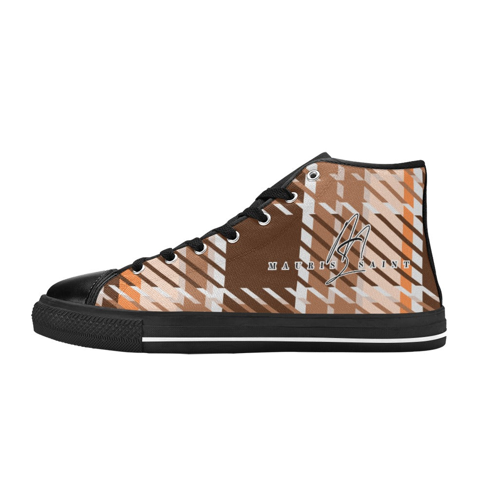 LATTE PLAID - HIGH TOP CANVAS WOMEN'S SHOES ⭐⭐⭐⭐⭐