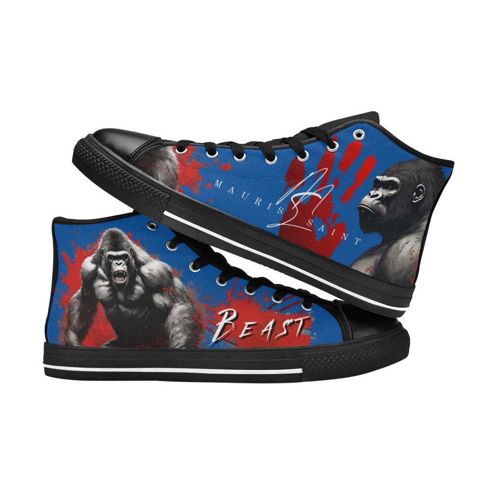 GORILLA - BEAST - BLUE - HIGH TOP CANVAS MEN'S SHOES ⭐⭐⭐⭐⭐