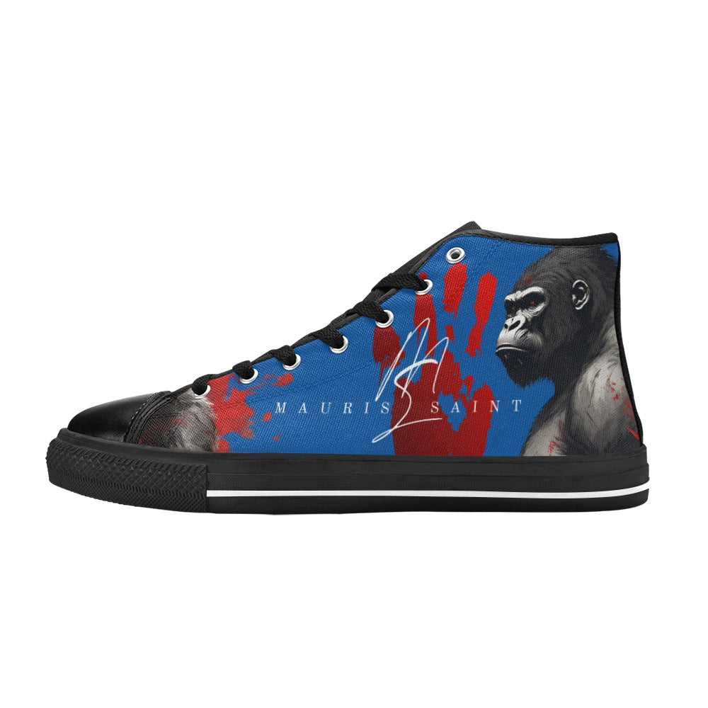 GORILLA - BEAST - BLUE - HIGH TOP CANVAS MEN'S SHOES ⭐⭐⭐⭐⭐