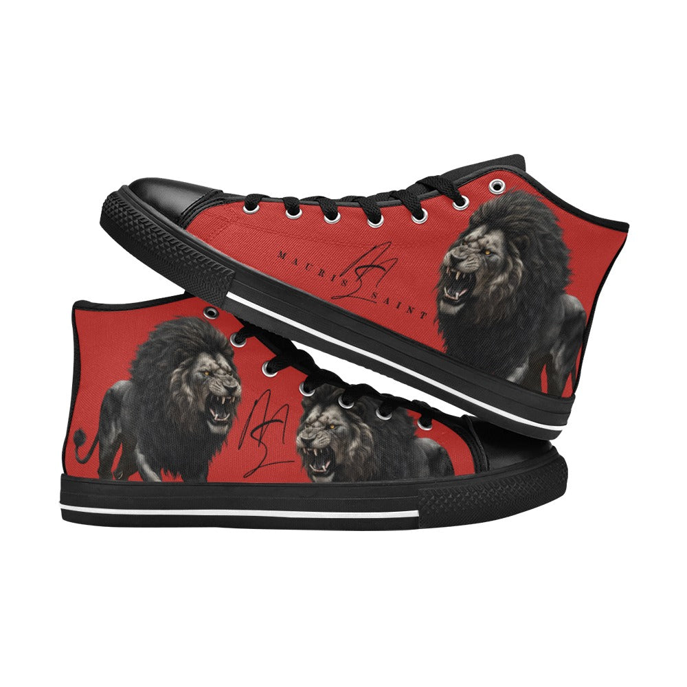 LION - RED - HIGH TOP CANVAS MEN'S SHOES ⭐⭐⭐⭐⭐