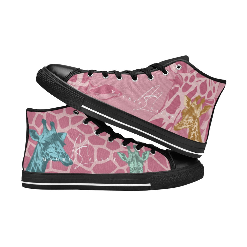 PINK GIRAFFE - HIGH TOP CANVAS WOMEN'S SHOES ⭐⭐⭐⭐⭐