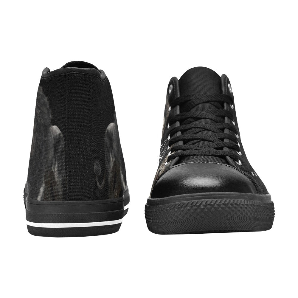 LION - BLACK- HIGH TOP CANVAS MEN'S SHOES ⭐⭐⭐⭐⭐