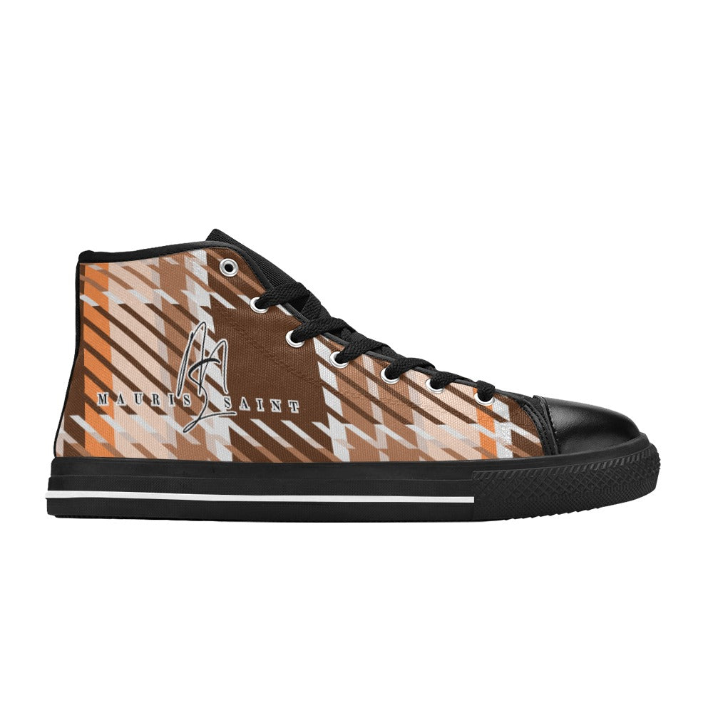 LATTE PLAID - HIGH TOP CANVAS WOMEN'S SHOES ⭐⭐⭐⭐⭐