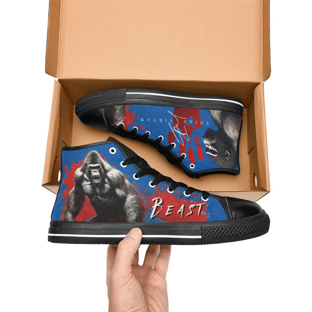 GORILLA - BEAST - BLUE - HIGH TOP CANVAS MEN'S SHOES ⭐⭐⭐⭐⭐