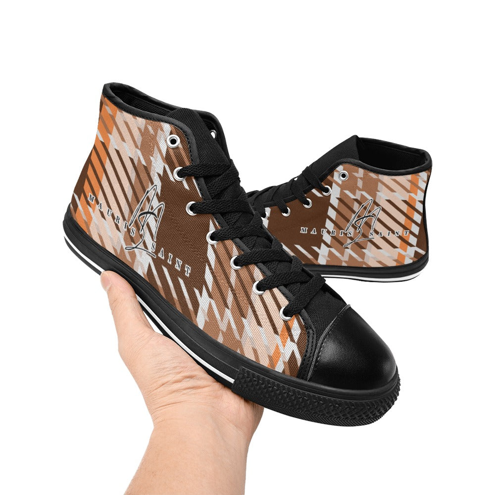 LATTE PLAID - HIGH TOP CANVAS WOMEN'S SHOES ⭐⭐⭐⭐⭐