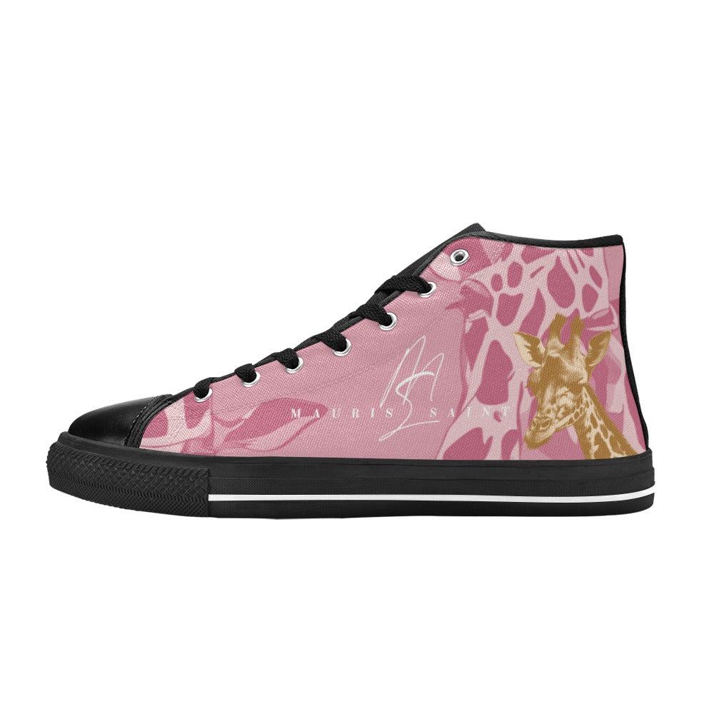 PINK GIRAFFE - HIGH TOP CANVAS WOMEN'S SHOES ⭐⭐⭐⭐⭐