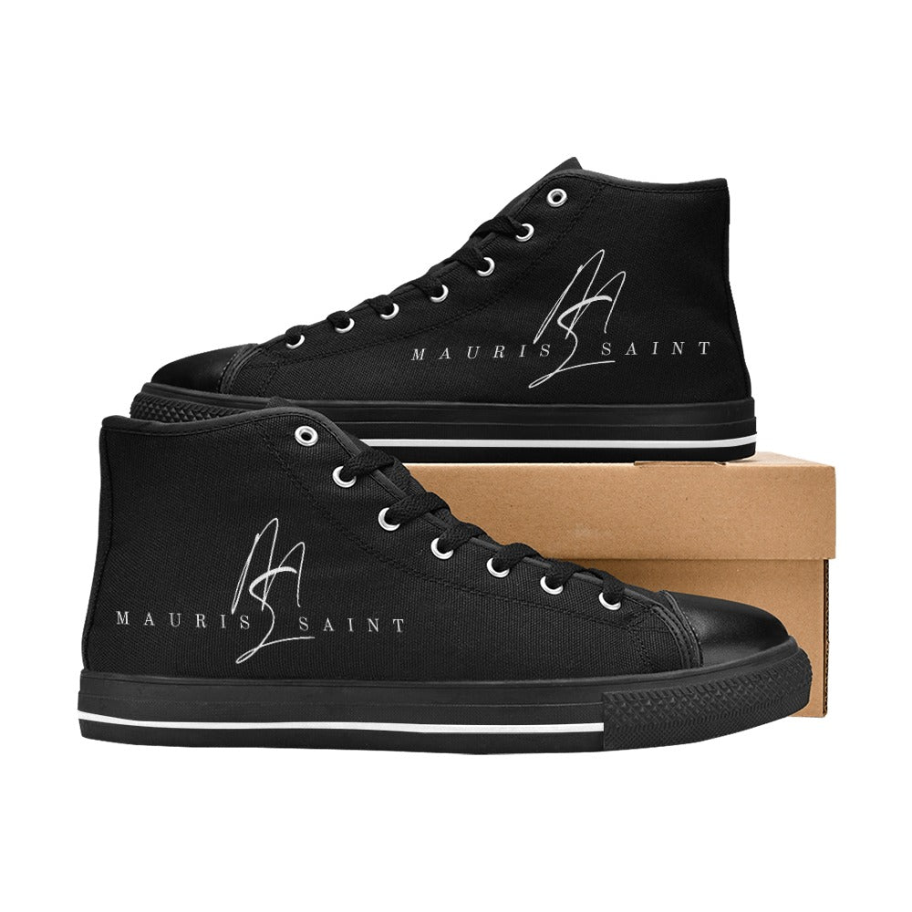 MAURISSAINT ORIGINALS - BLACK - HIGH TOP CANVAS MEN'S SHOES⭐⭐⭐⭐⭐