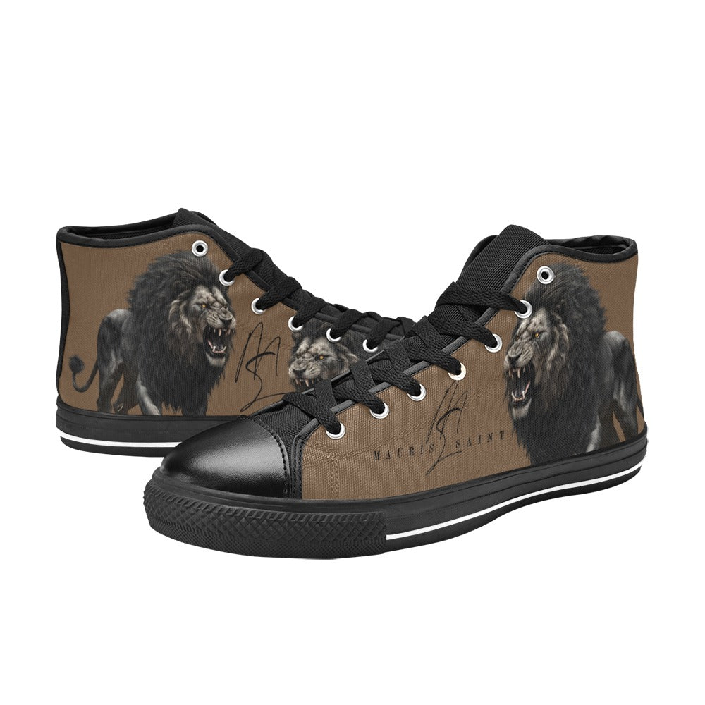 LION - BROWN - HIGH TOP CANVAS MEN'S SHOES ⭐⭐⭐⭐⭐