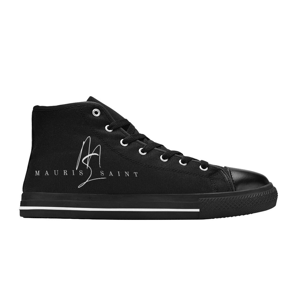 MAURISSAINT ORIGINALS - BLACK - HIGH TOP CANVAS MEN'S SHOES⭐⭐⭐⭐⭐