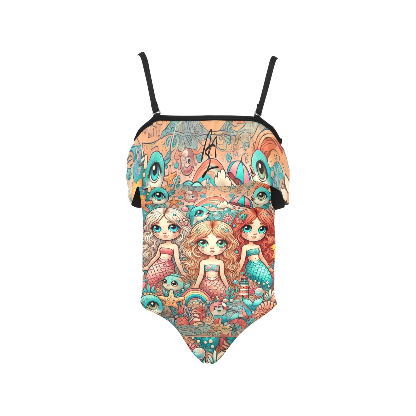 Mermaid Krystal's Special Edition 3 – Girls, Spaghetti Straps, Ruffle Swimsuit ⭐⭐⭐⭐⭐