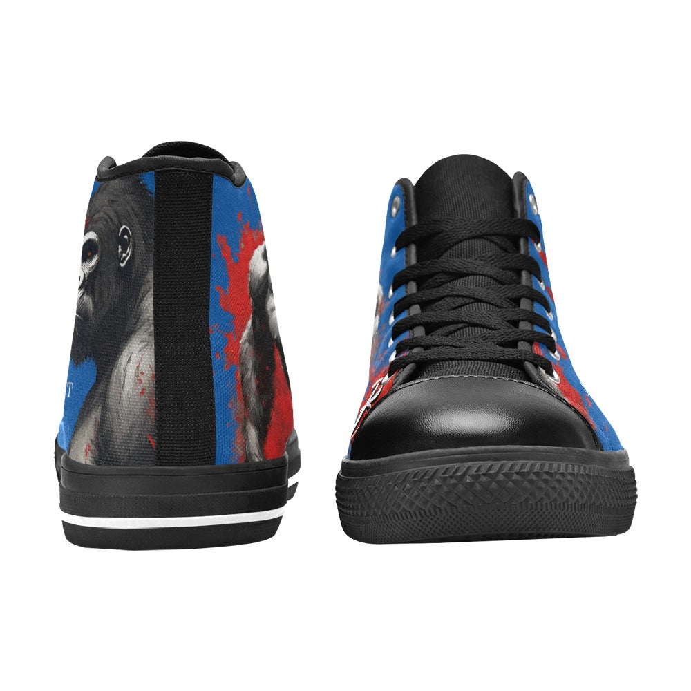 GORILLA - BEAST - BLUE - HIGH TOP CANVAS MEN'S SHOES ⭐⭐⭐⭐⭐