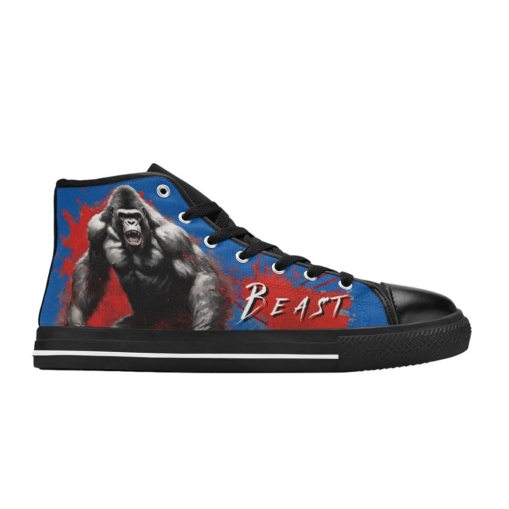 GORILLA - BEAST - BLUE - HIGH TOP CANVAS MEN'S SHOES ⭐⭐⭐⭐⭐