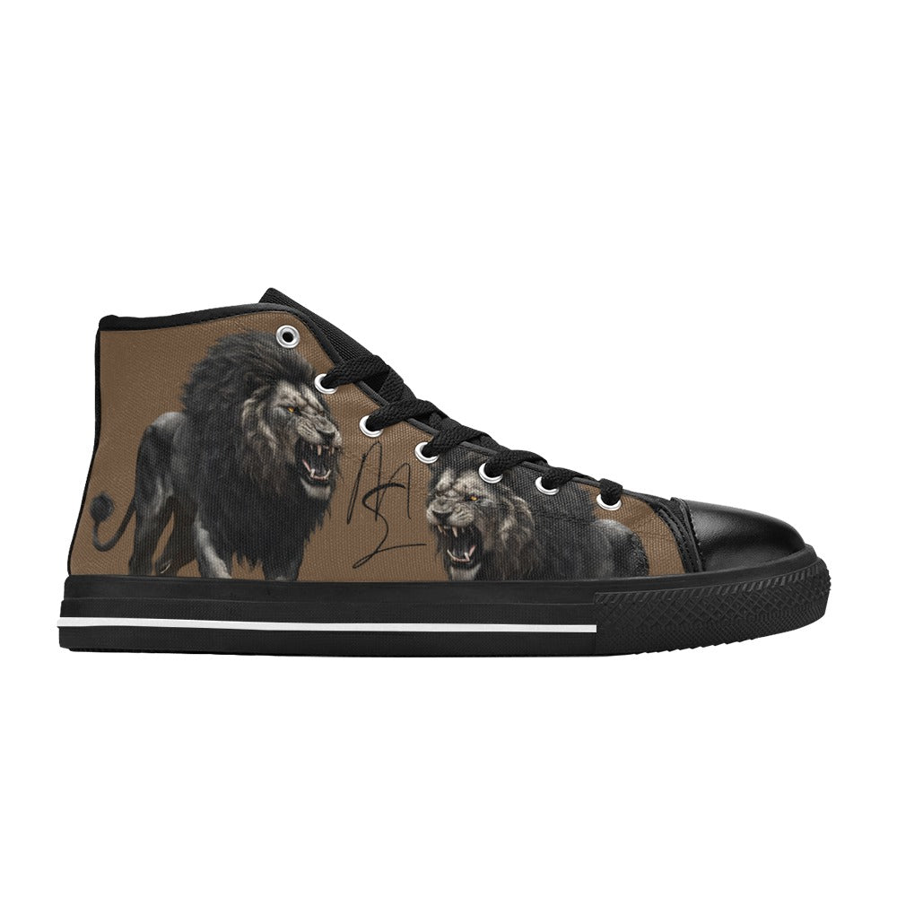 LION - BROWN - HIGH TOP CANVAS MEN'S SHOES ⭐⭐⭐⭐⭐