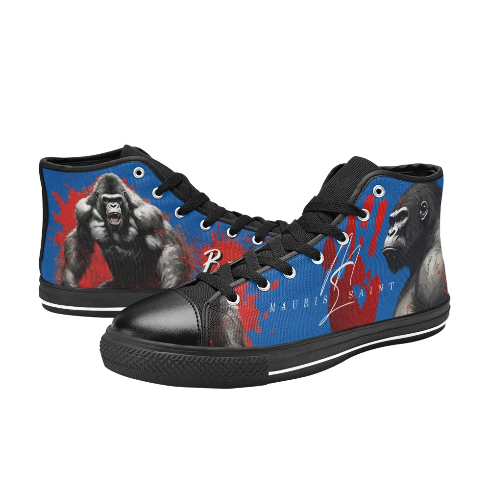 GORILLA - BEAST - BLUE - HIGH TOP CANVAS MEN'S SHOES ⭐⭐⭐⭐⭐