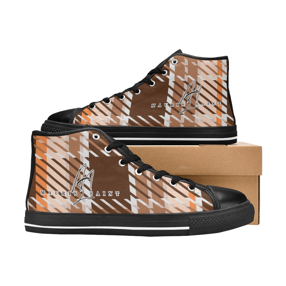 LATTE PLAID - HIGH TOP CANVAS WOMEN'S SHOES ⭐⭐⭐⭐⭐