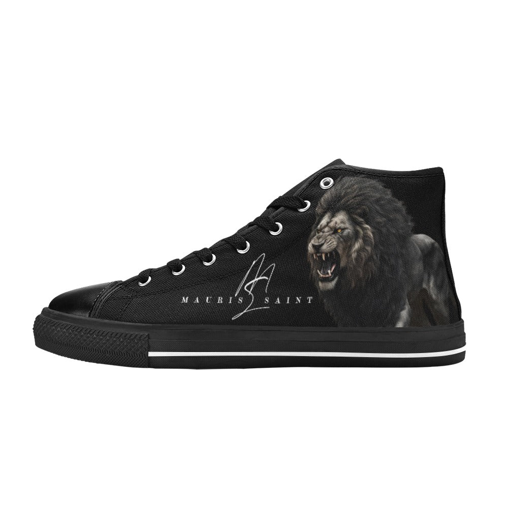 LION - BLACK- HIGH TOP CANVAS MEN'S SHOES ⭐⭐⭐⭐⭐