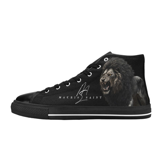 LION - BLACK- HIGH TOP CANVAS MEN'S SHOES ⭐⭐⭐⭐⭐