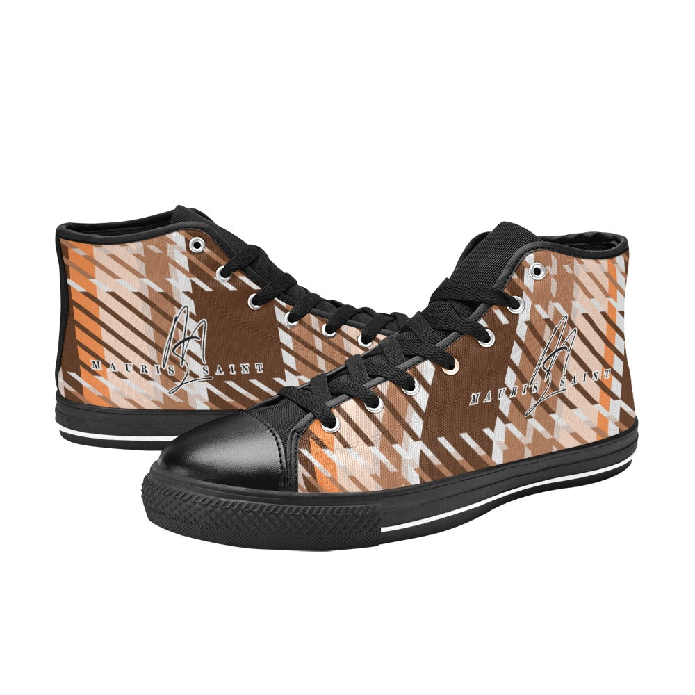 LATTE PLAID - HIGH TOP CANVAS WOMEN'S SHOES ⭐⭐⭐⭐⭐