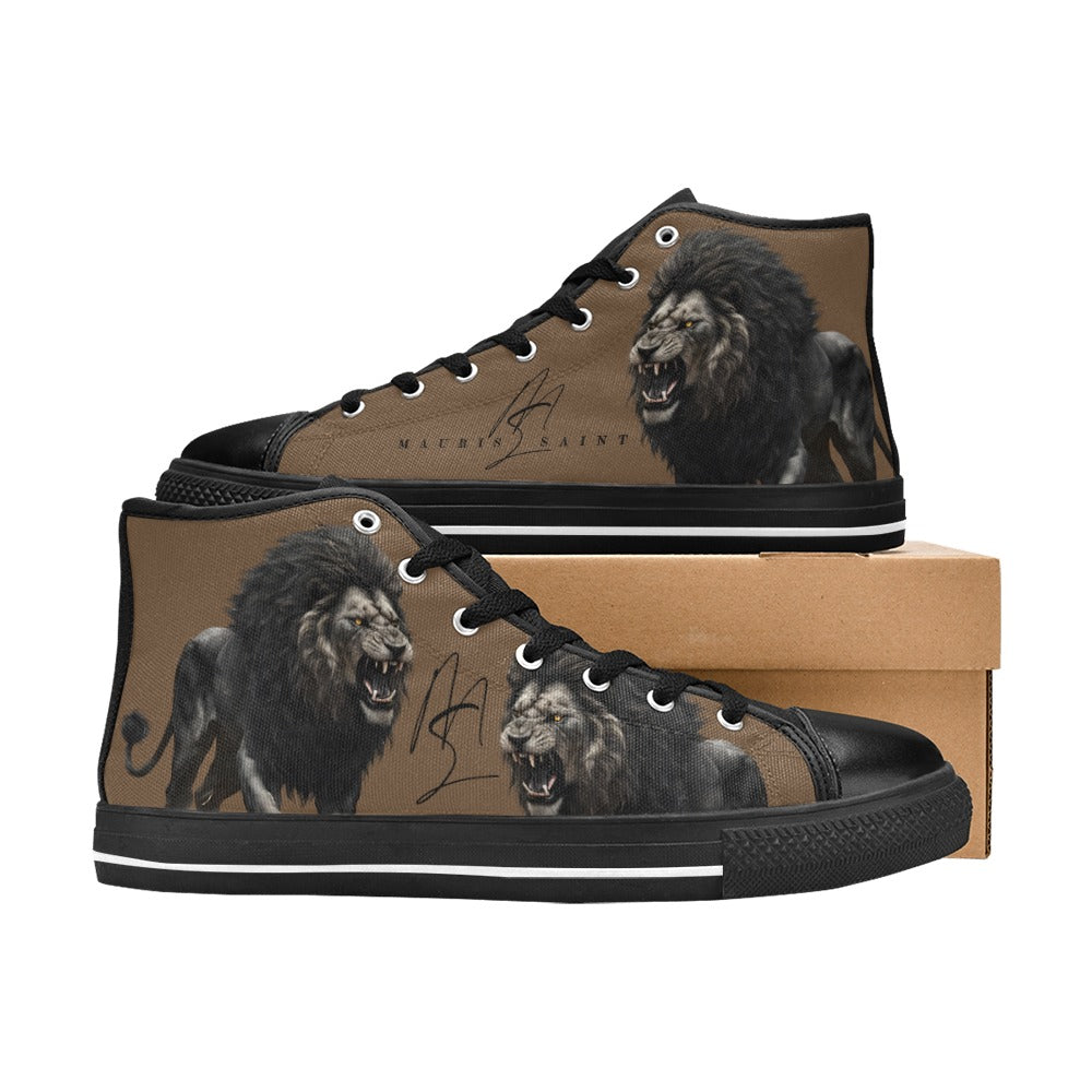 LION - BROWN - HIGH TOP CANVAS MEN'S SHOES ⭐⭐⭐⭐⭐