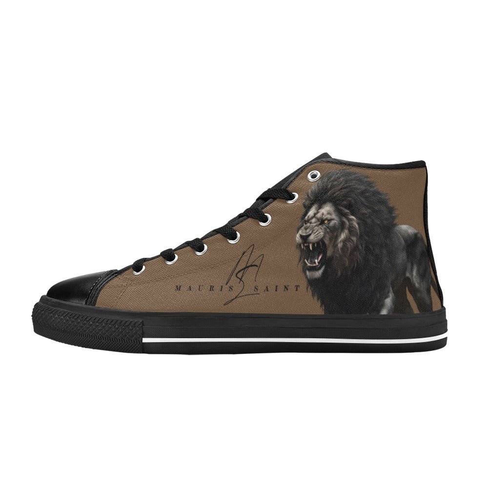 LION - BROWN - HIGH TOP CANVAS MEN'S SHOES ⭐⭐⭐⭐⭐