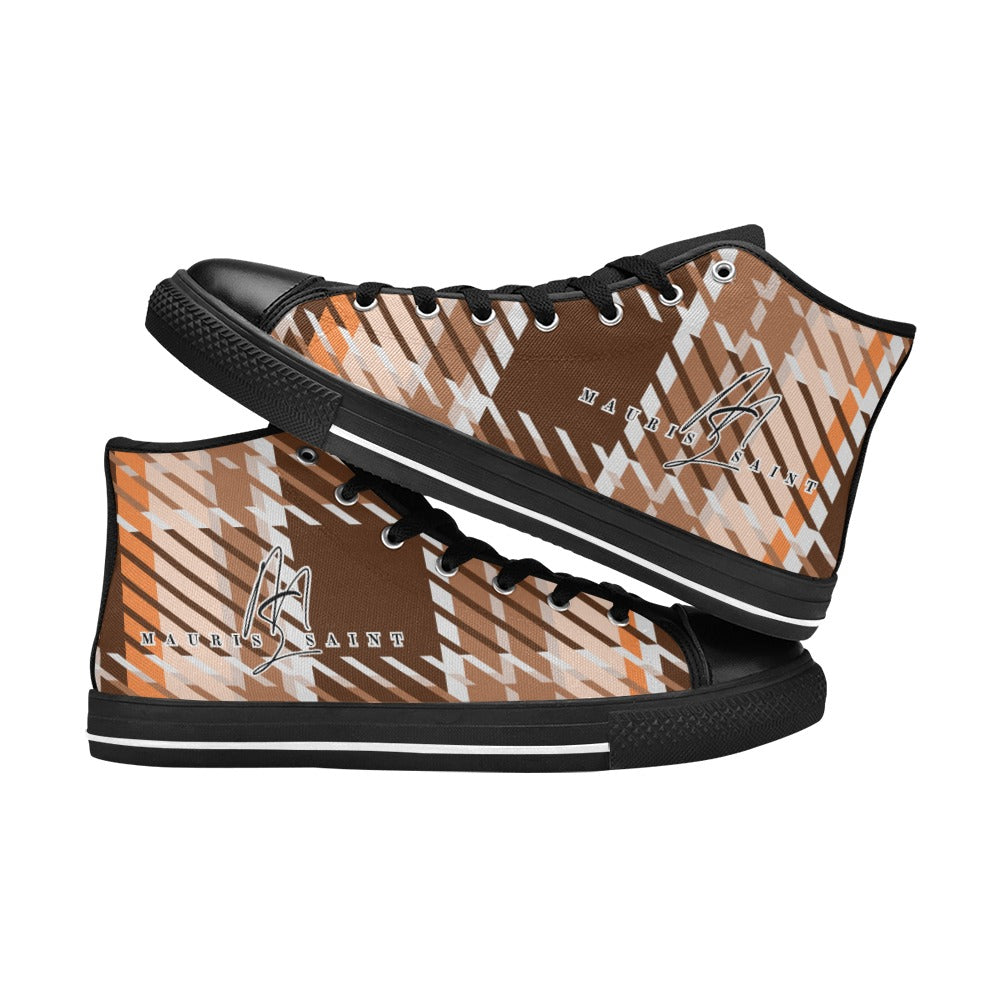 LATTE PLAID - HIGH TOP CANVAS WOMEN'S SHOES ⭐⭐⭐⭐⭐